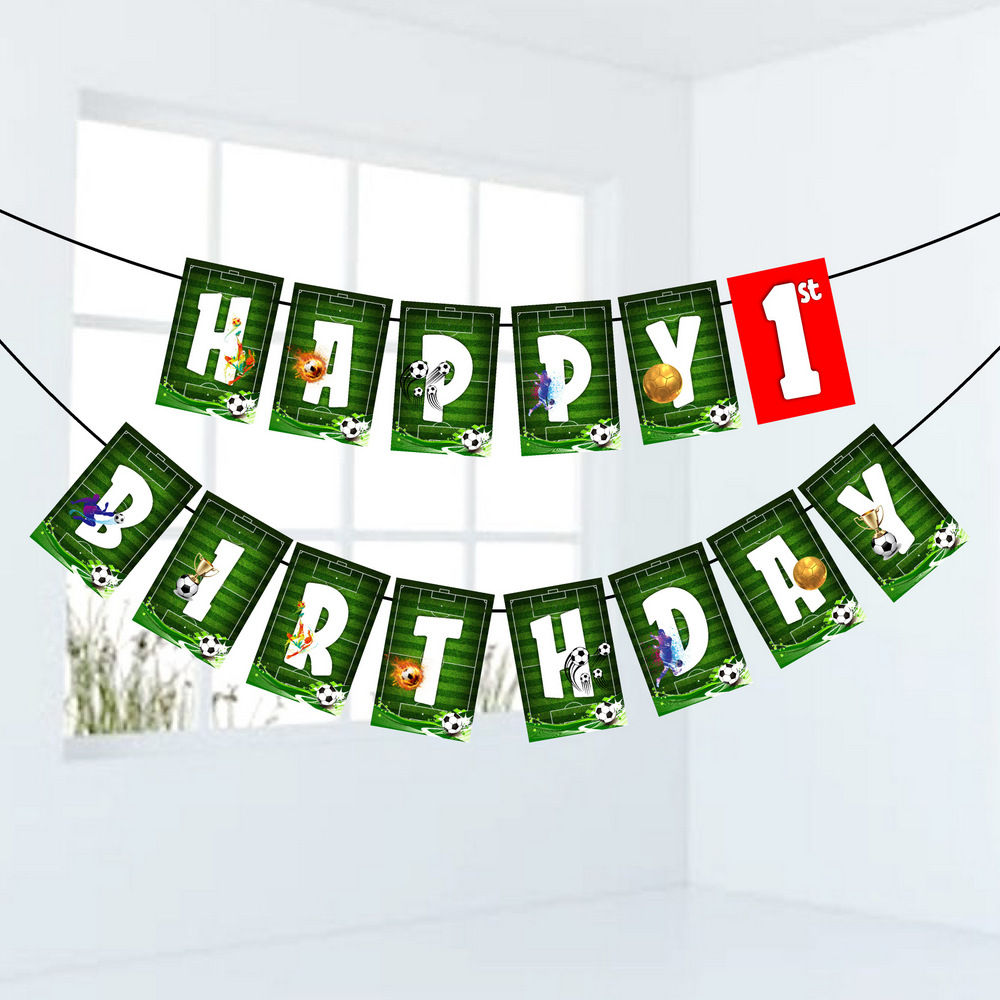 Football Number Birthday Banner for Birthday Background and Celebration