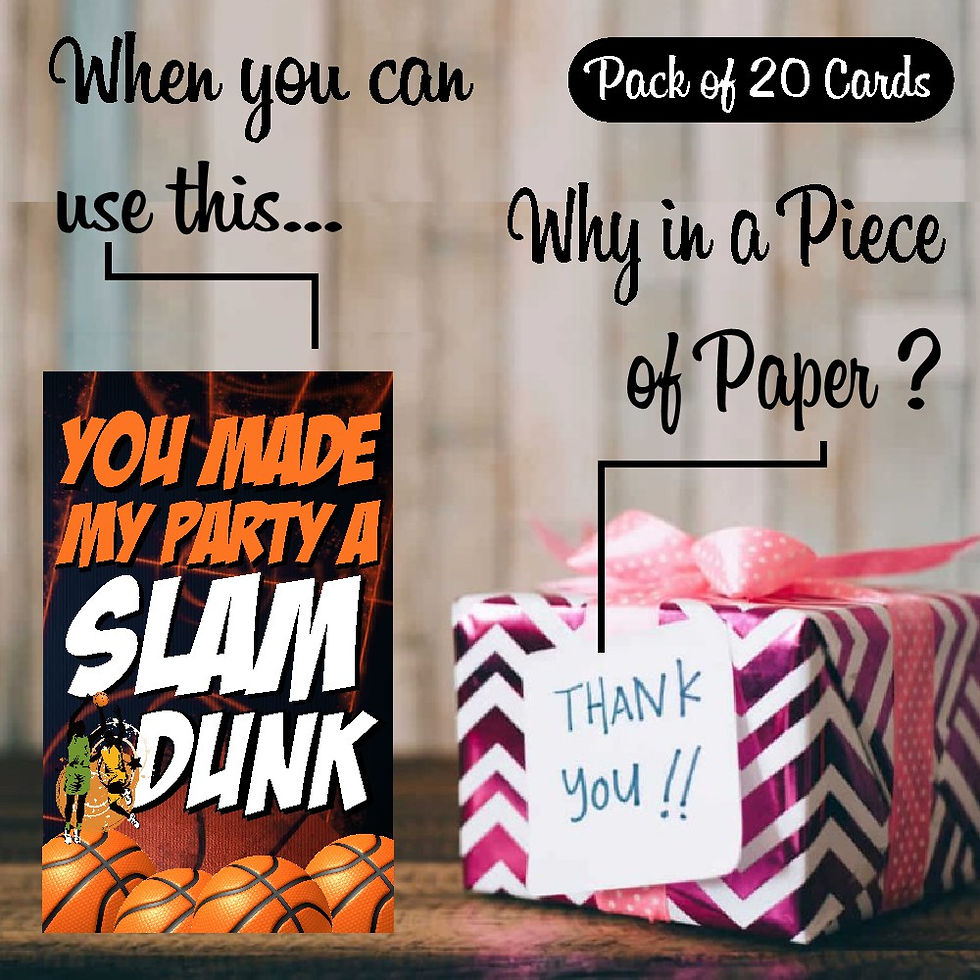 Thumbnail: Basket Ball Theme Thank You Tags for Return Gifts - Pack of 20