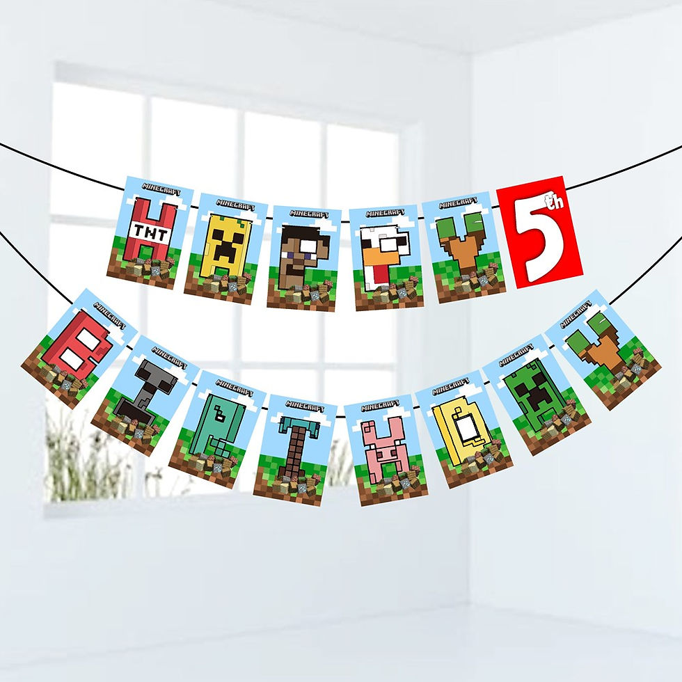 Thumbnail: Minecraft Number Birthday Banner for Birthday Background and Celebration