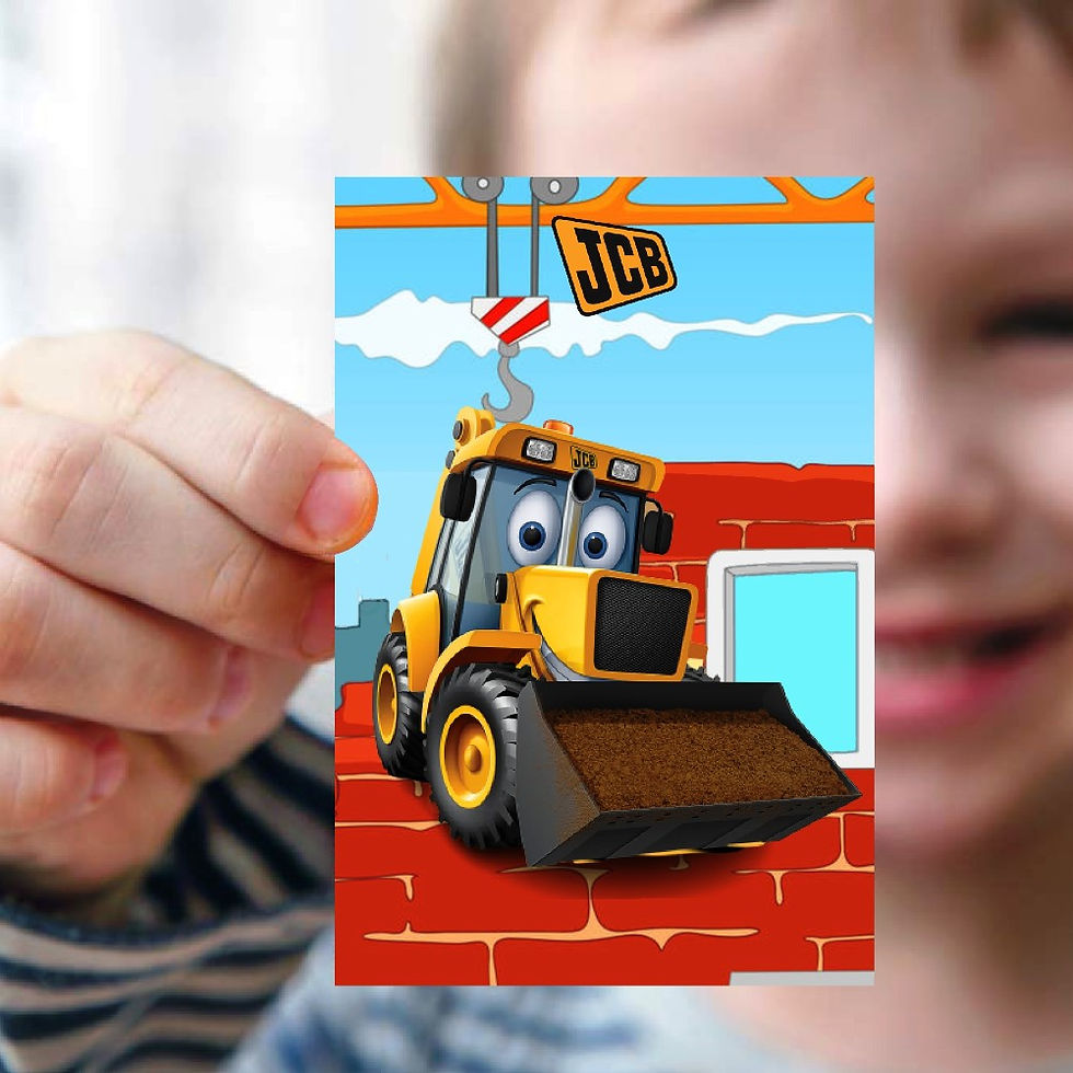 Thumbnail: Little JCB Theme Invitation Cards - Pack of 10 with Envelopes
