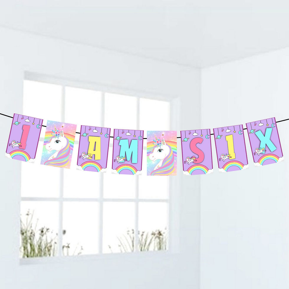 Thumbnail: Unicorn Age Birthday Banner for Birthday Background and Celebration