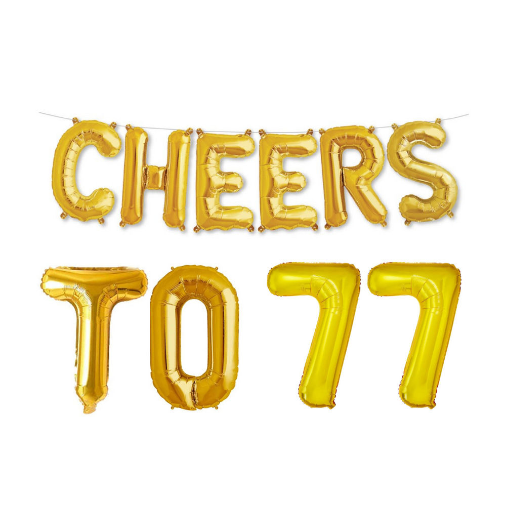 Cheers to 77 Foil Balloon - 16 Inches