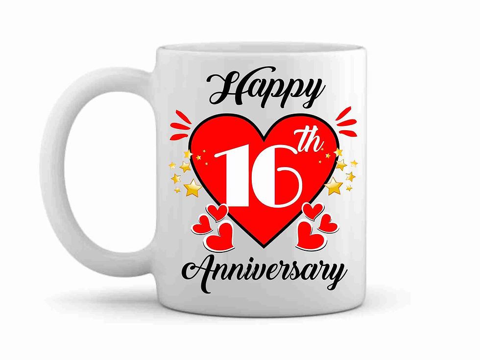 Thumbnail: 16th Anniversary Printed Ceramic Mug (350 ml)