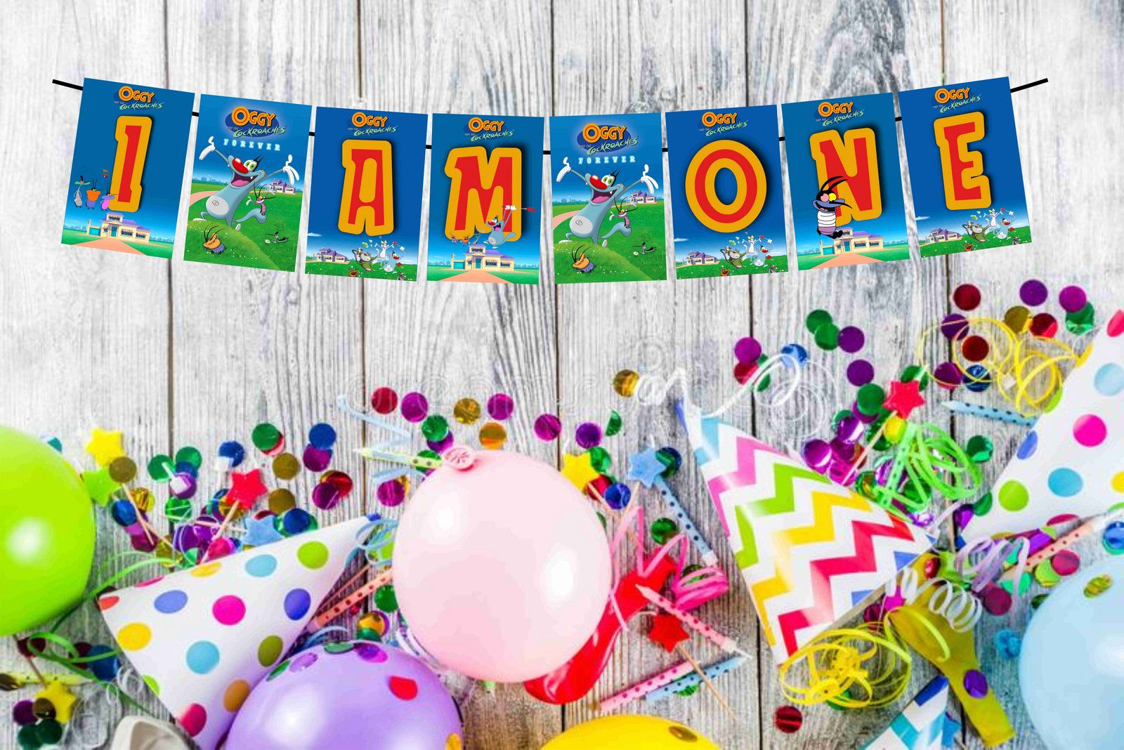 Oggy Age Birthday Banner for Birthday Background and Celebration