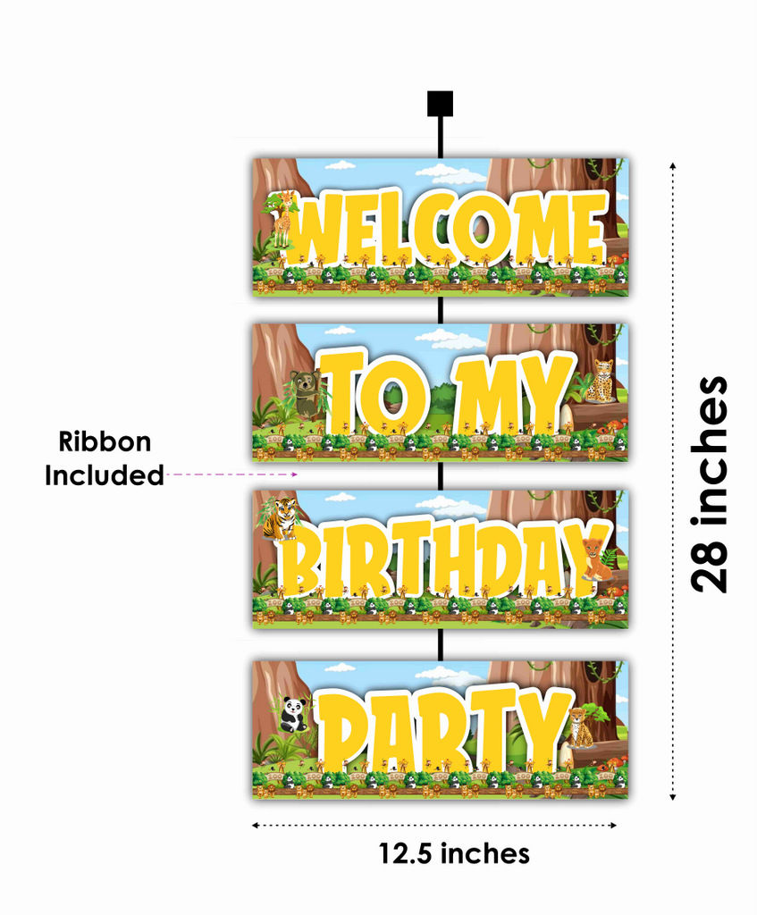 Thumbnail: Zoo Welcome to My Birthday Party Board for Party Entrance 2.3 Feet