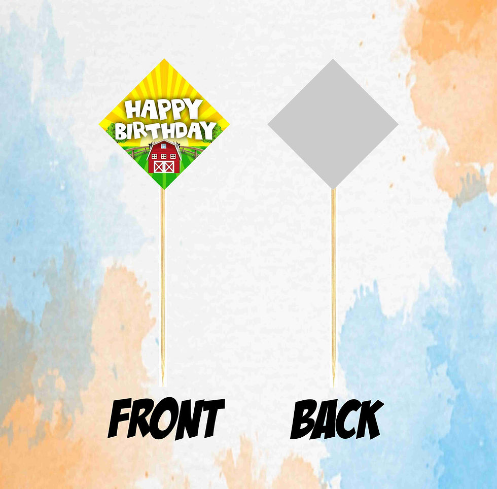 Thumbnail: Farm Theme Cake Topper For Birthday Celebrations - Pack of 10