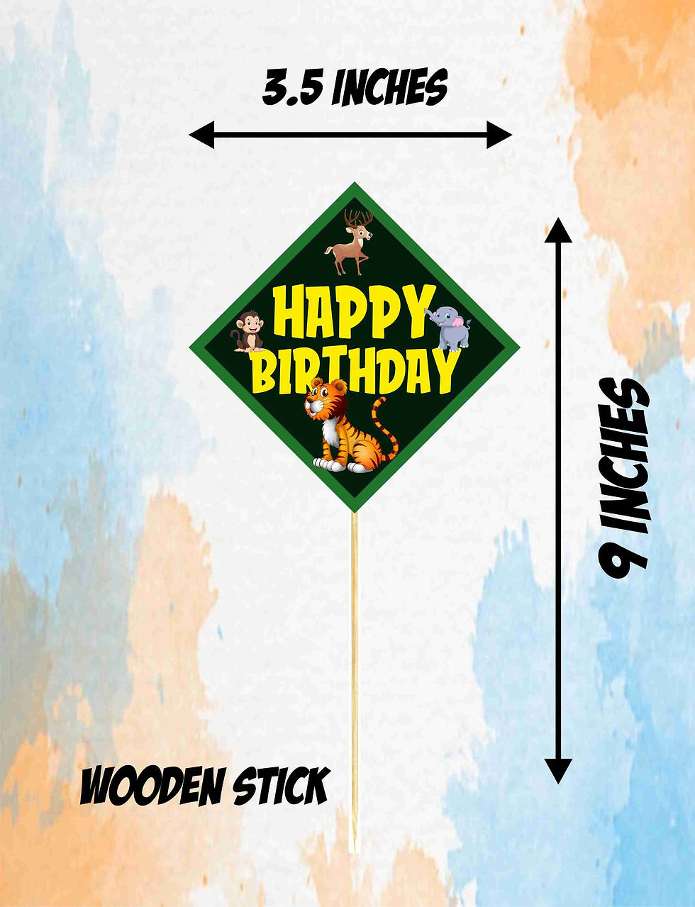 Thumbnail: Jungle Theme Cake Topper For Birthday Celebrations - Pack of 10