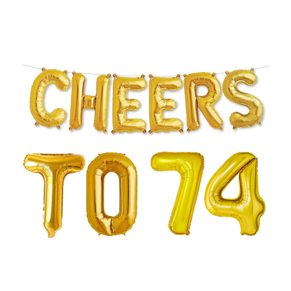 Cheers to 74 Foil Balloon - 16 Inches