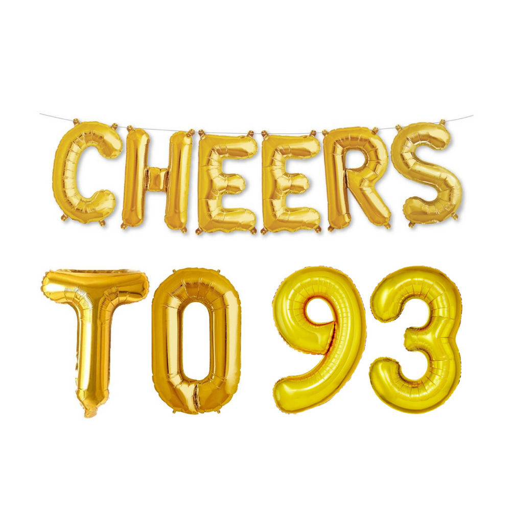 Cheers to 93 Foil Balloon - 16 Inches