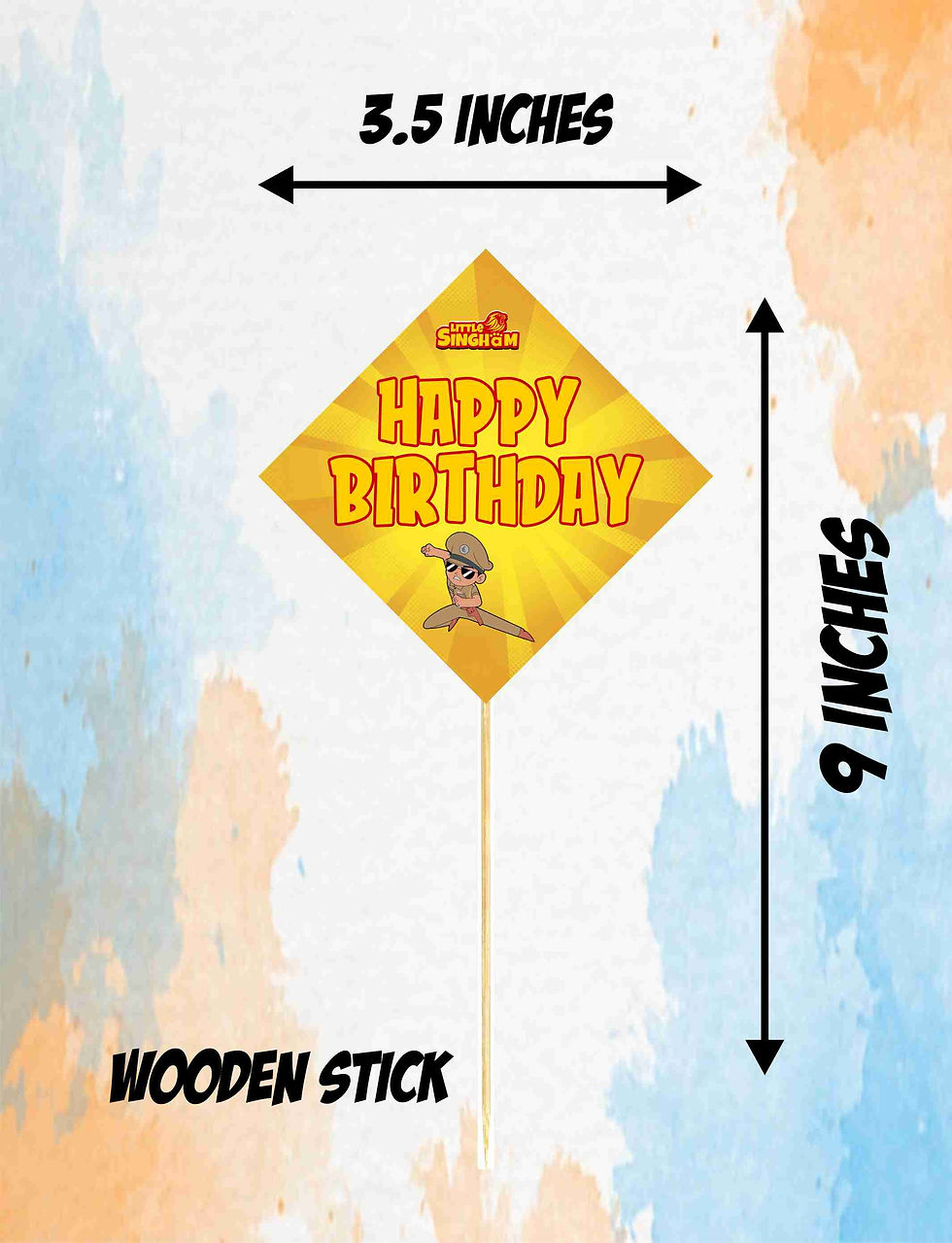 Thumbnail: Singham Theme Cake Topper For Birthday Celebrations - Pack of 10