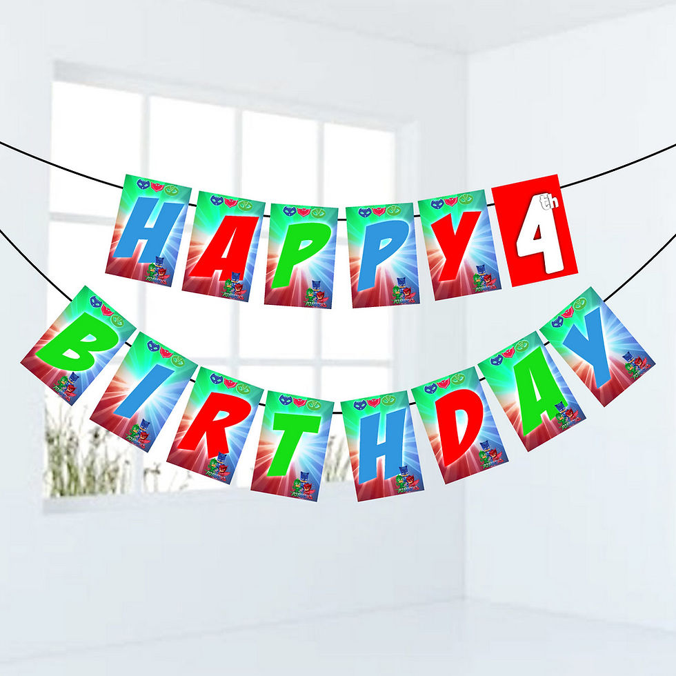 Thumbnail: PJ Mask Number Birthday Banner for Birthday Background and Celebration