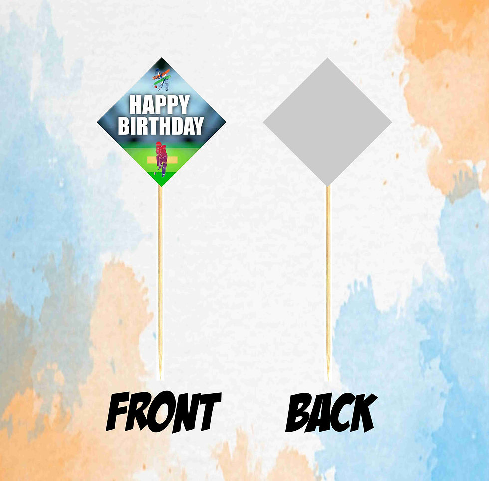 Thumbnail: Cricket Theme Cake Topper For Birthday Celebrations - Pack of 10