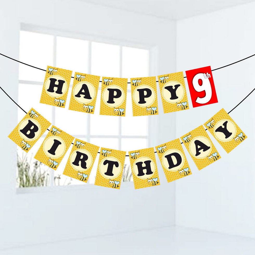 Thumbnail: Honey Bee Number Birthday Banner for Birthday Background and Celebration