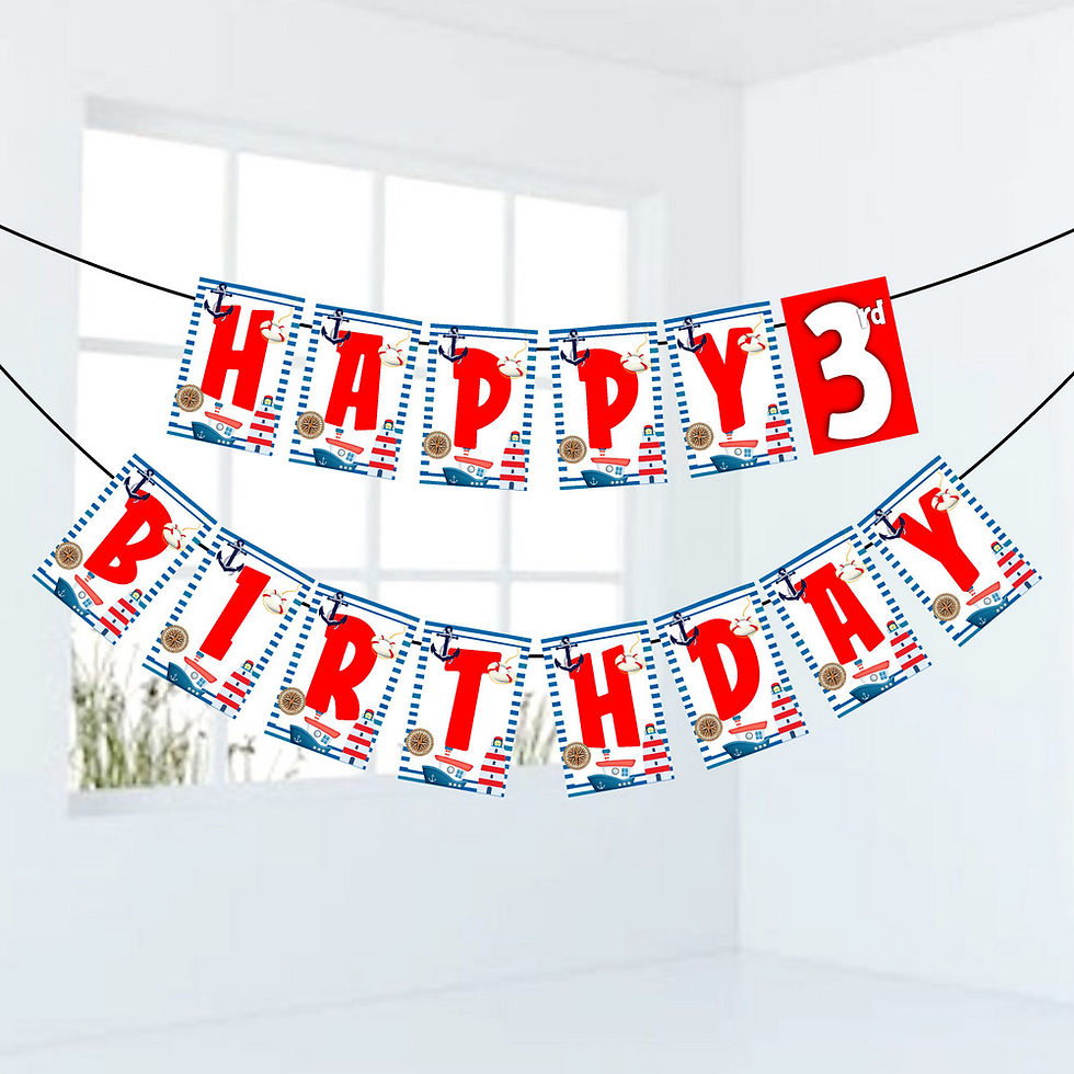 Thumbnail: Sailor Number Birthday Banner for Birthday Background and Celebration