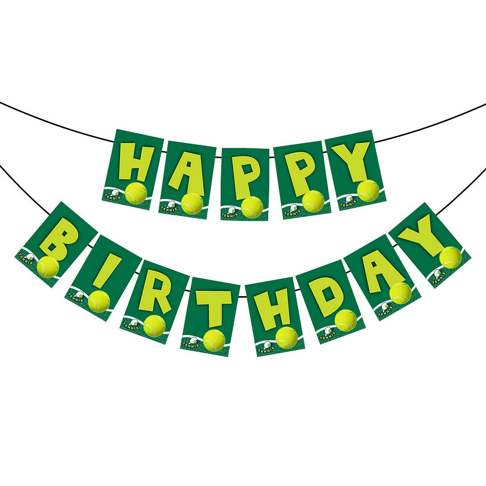 Thumbnail: Tennis Theme Happy Birthday Banner Bunting