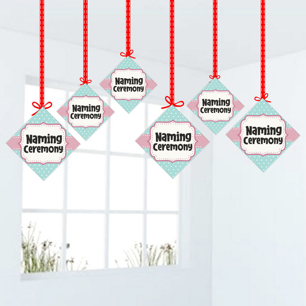 Naming Ceremony Ceiling Hangings Cutout for Party - Pack of 12