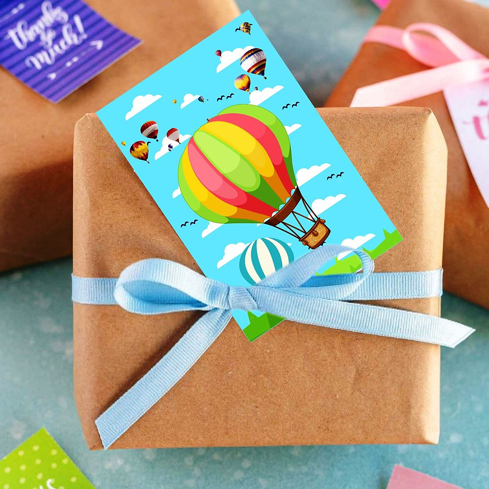 Thumbnail: Hor Air Balloon Theme Invitation Cards - Pack of 10 with Envelopes