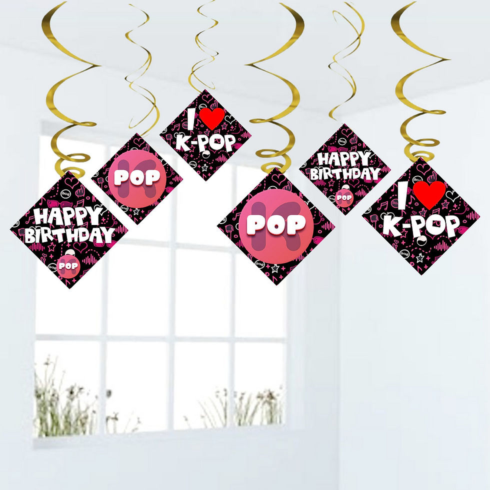 KPop Theme Ceiling Swirls Hangings Birthday Cutout for Party - Pack of 6