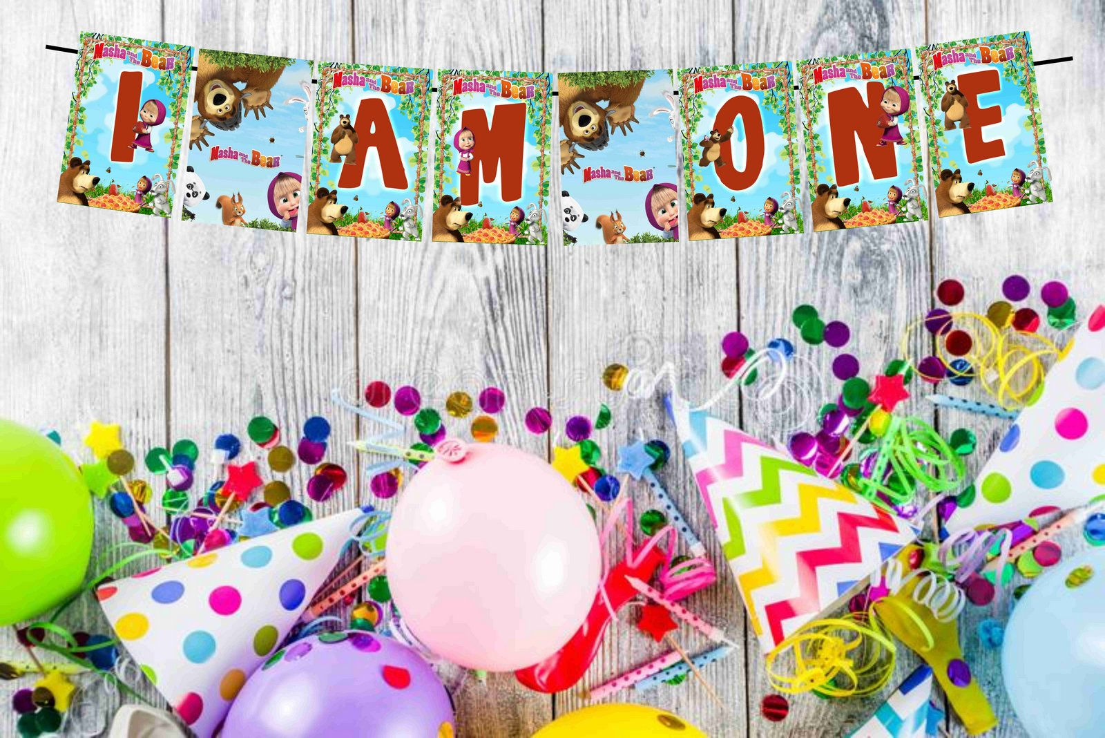 Masha Age Birthday Banner for Birthday Background and Celebration