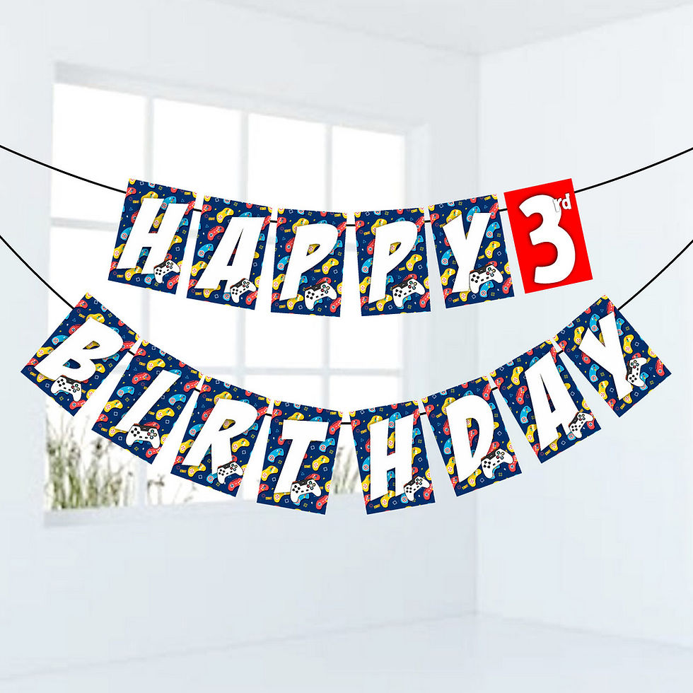 Thumbnail: Videogame Number Birthday Banner for Birthday Background and Celebration