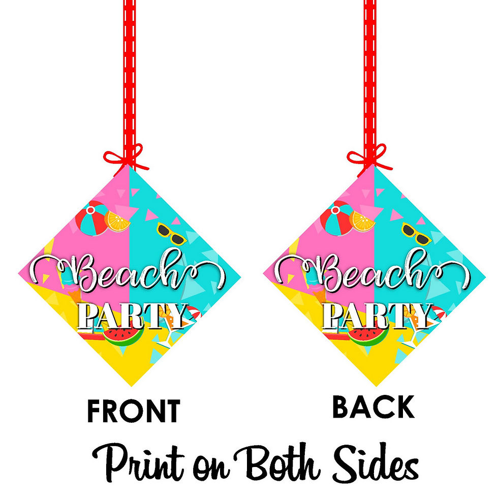 Thumbnail: Beach Party Theme Ceiling Hangings Birthday Cutout for Party - Pack of 12