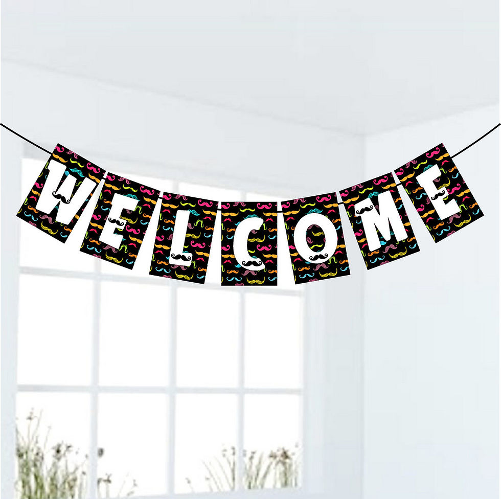 Thumbnail: Moustache Welcome Banner for Party Entrance