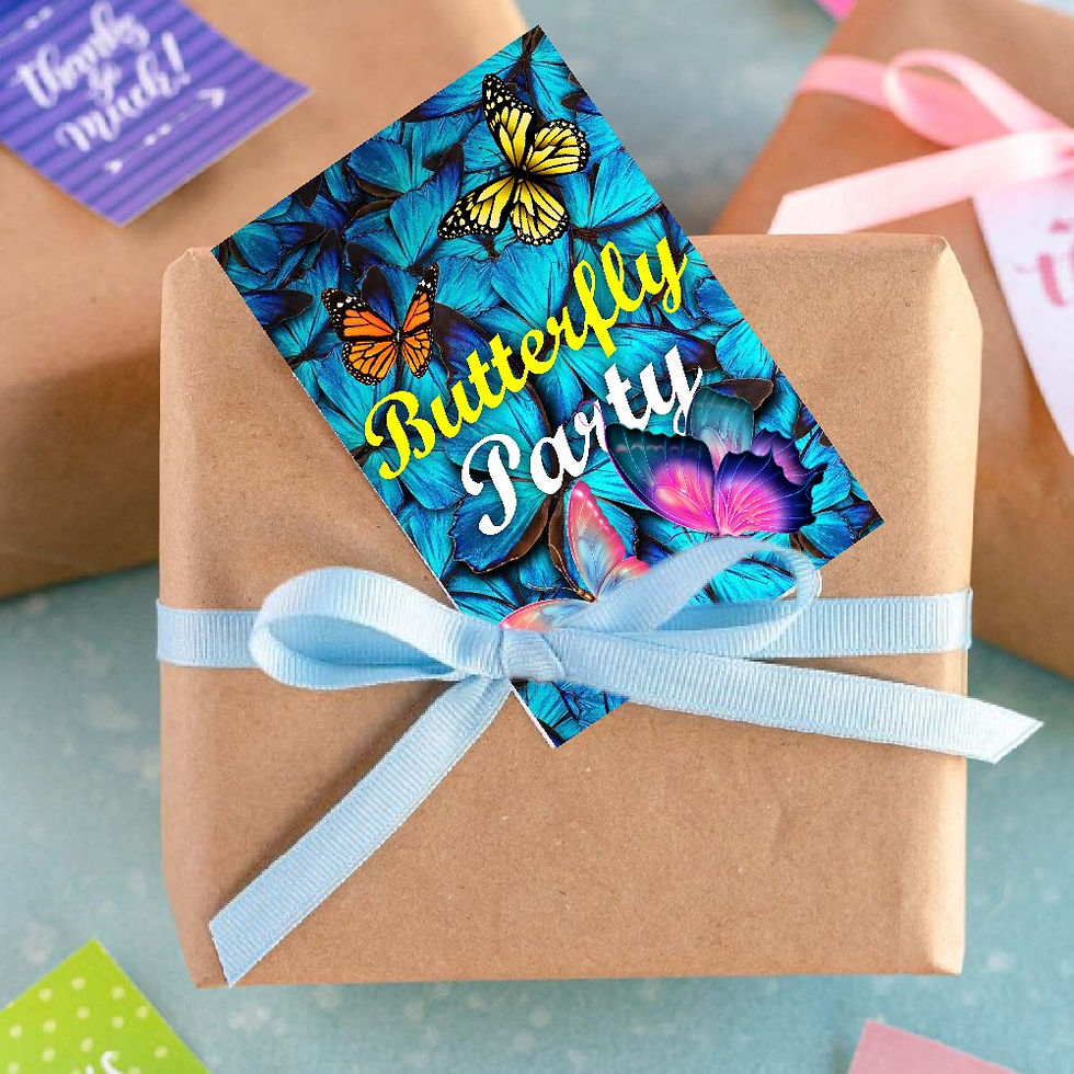 Thumbnail: Butterfly Theme Invitation Cards - Pack of 10 with Envelopes