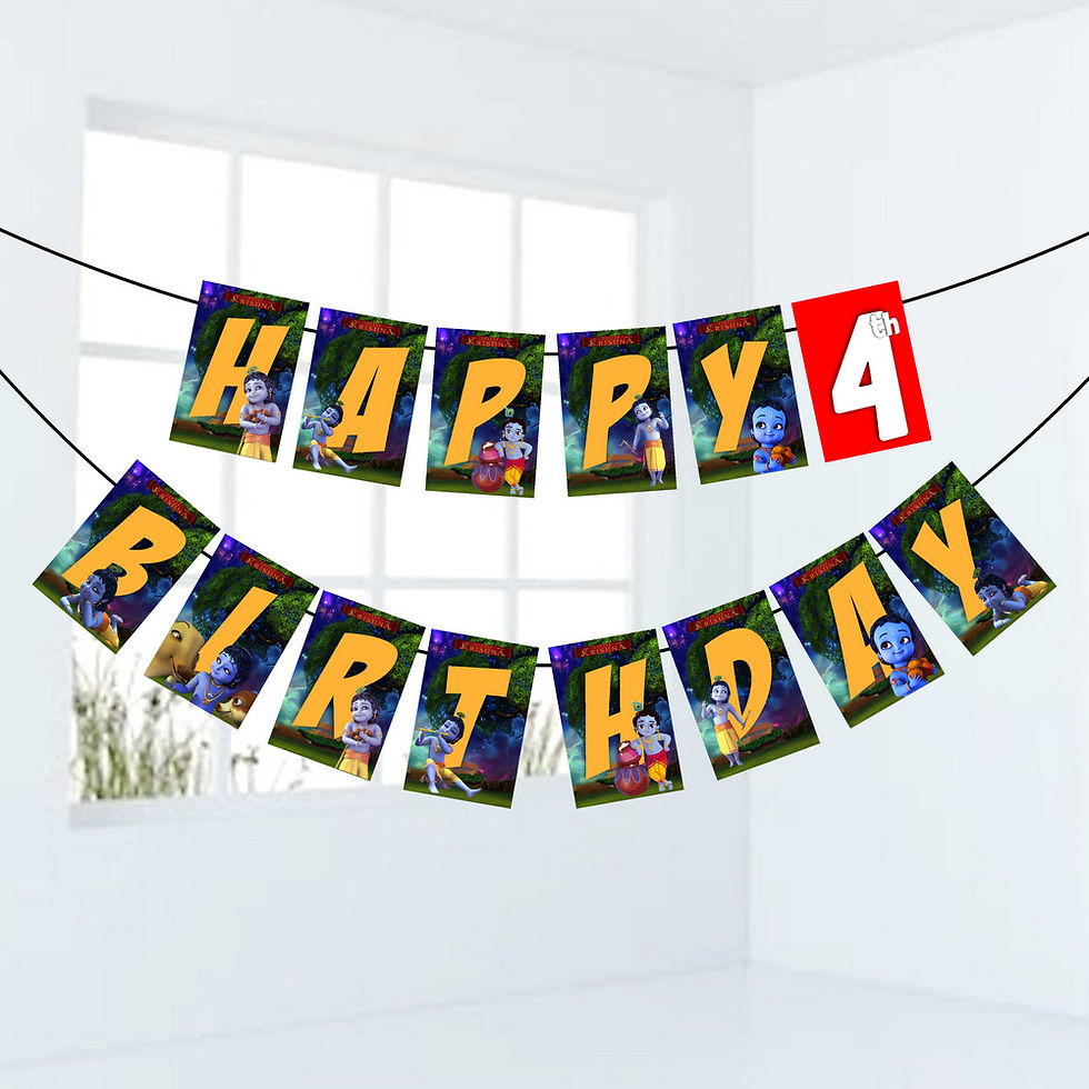 Thumbnail: Krishna Number Birthday Banner for Birthday Background and Celebration
