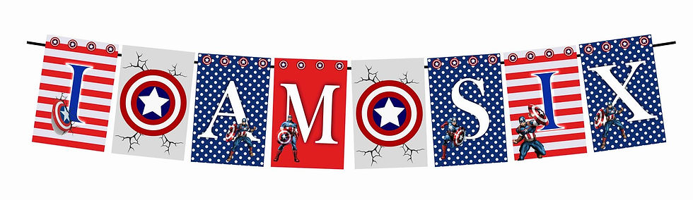Thumbnail: Captain America Age Birthday Banner for Birthday Background and Celebration