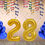 Thumbnail: Number 28 Foil Balloon with 25 Nos Blue Balloons