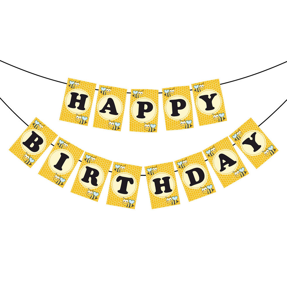 Thumbnail: Honey Bee Theme Happy Birthday Banner Bunting