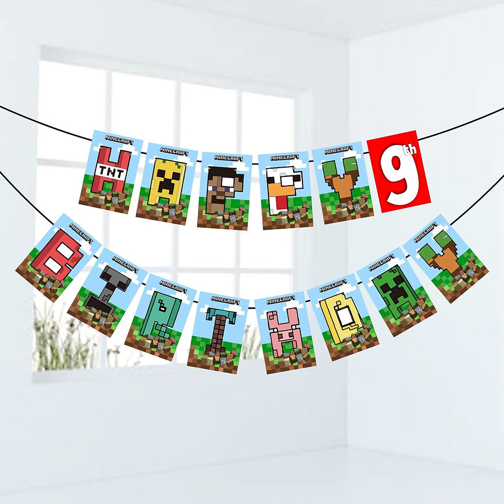 Thumbnail: Minecraft Number Birthday Banner for Birthday Background and Celebration