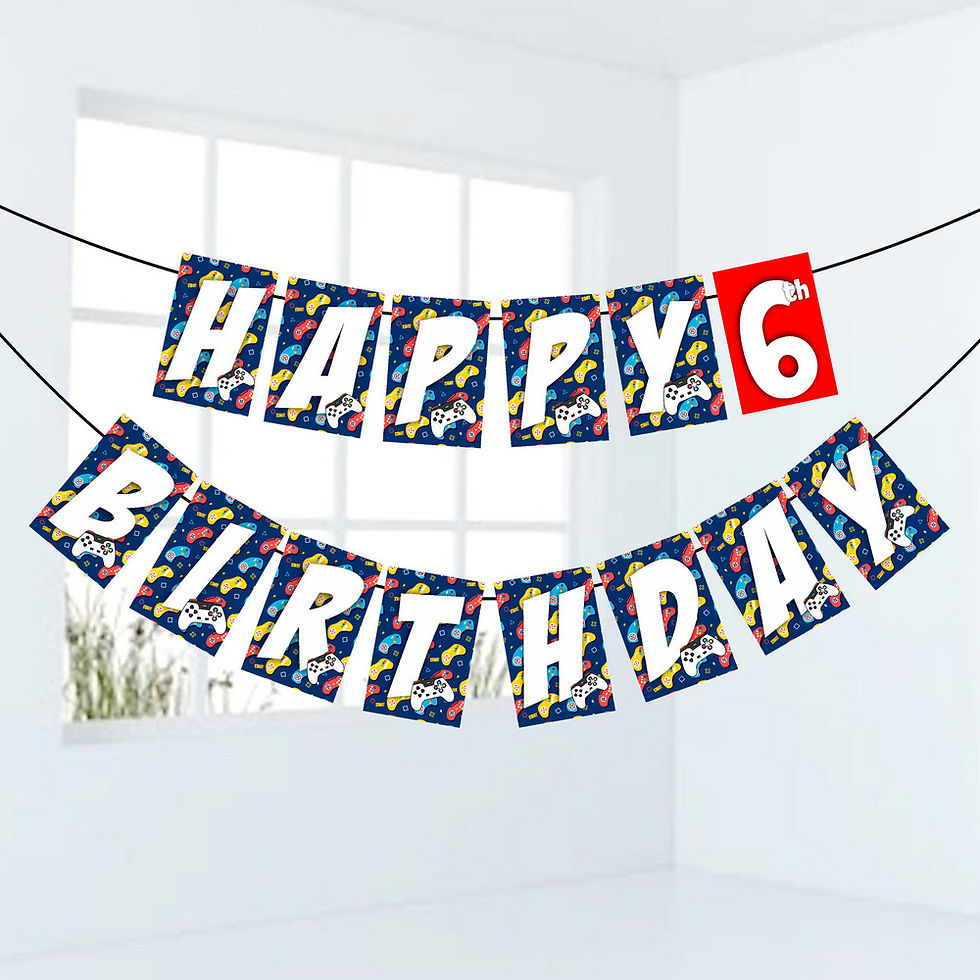Thumbnail: Videogame Number Birthday Banner for Birthday Background and Celebration