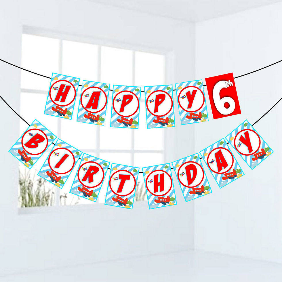 Thumbnail: Aeroplane Number Birthday Banner for Birthday Background and Celebration