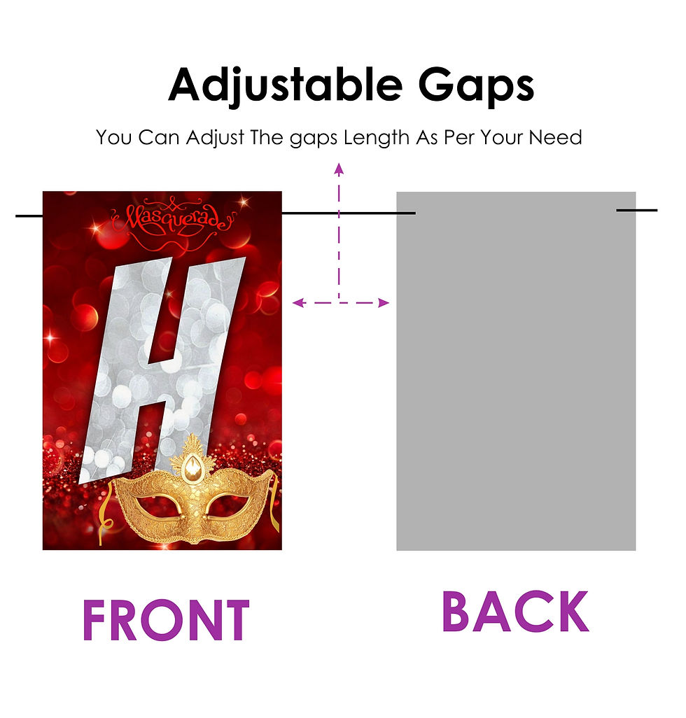 Thumbnail: Masquerade Theme Happy Birthday Banner Bunting