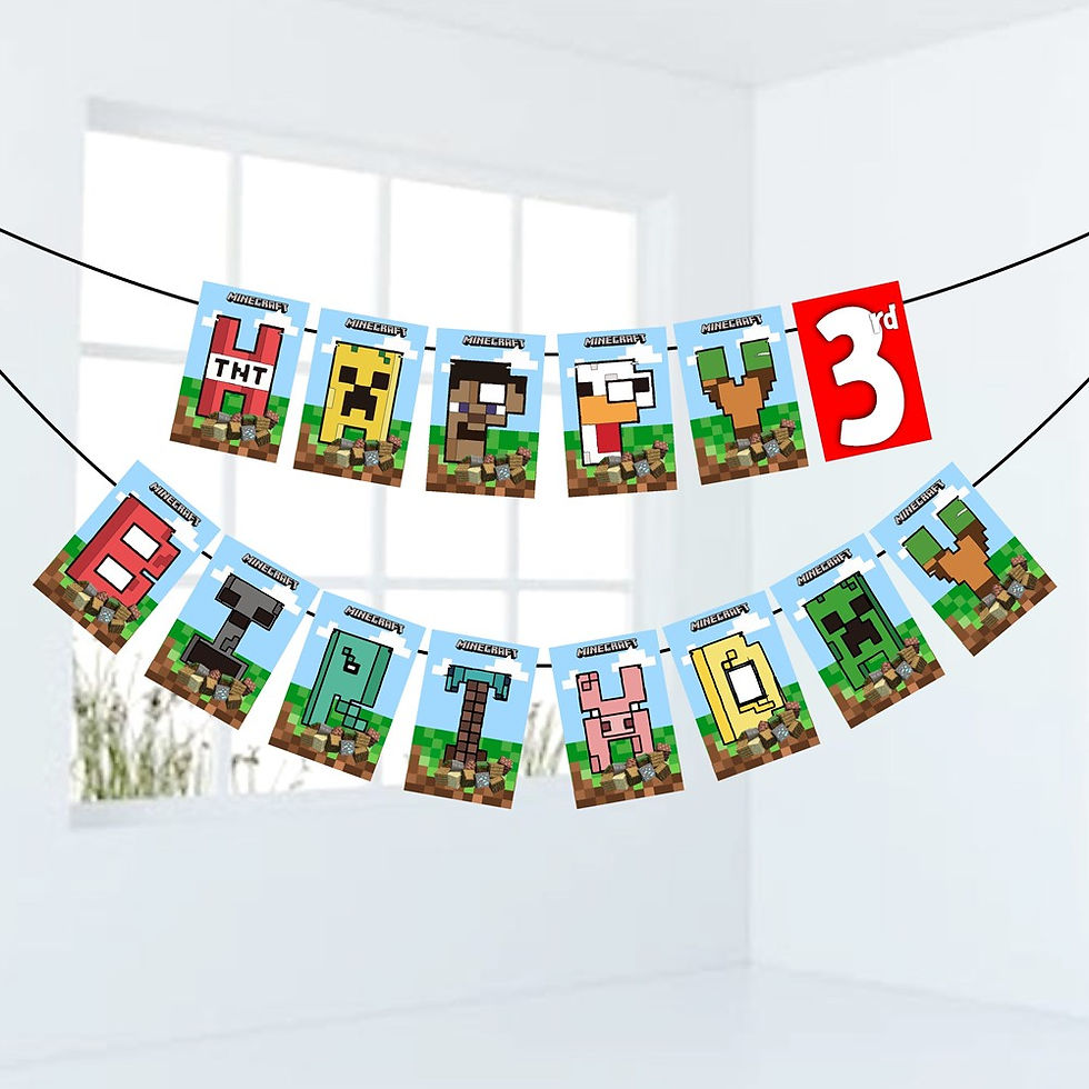 Thumbnail: Minecraft Number Birthday Banner for Birthday Background and Celebration