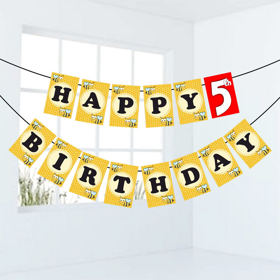 Thumbnail: Honey Bee Number Birthday Banner for Birthday Background and Celebration