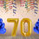 Thumbnail: Number 70 Foil Balloon with 25 Nos Blue Balloons