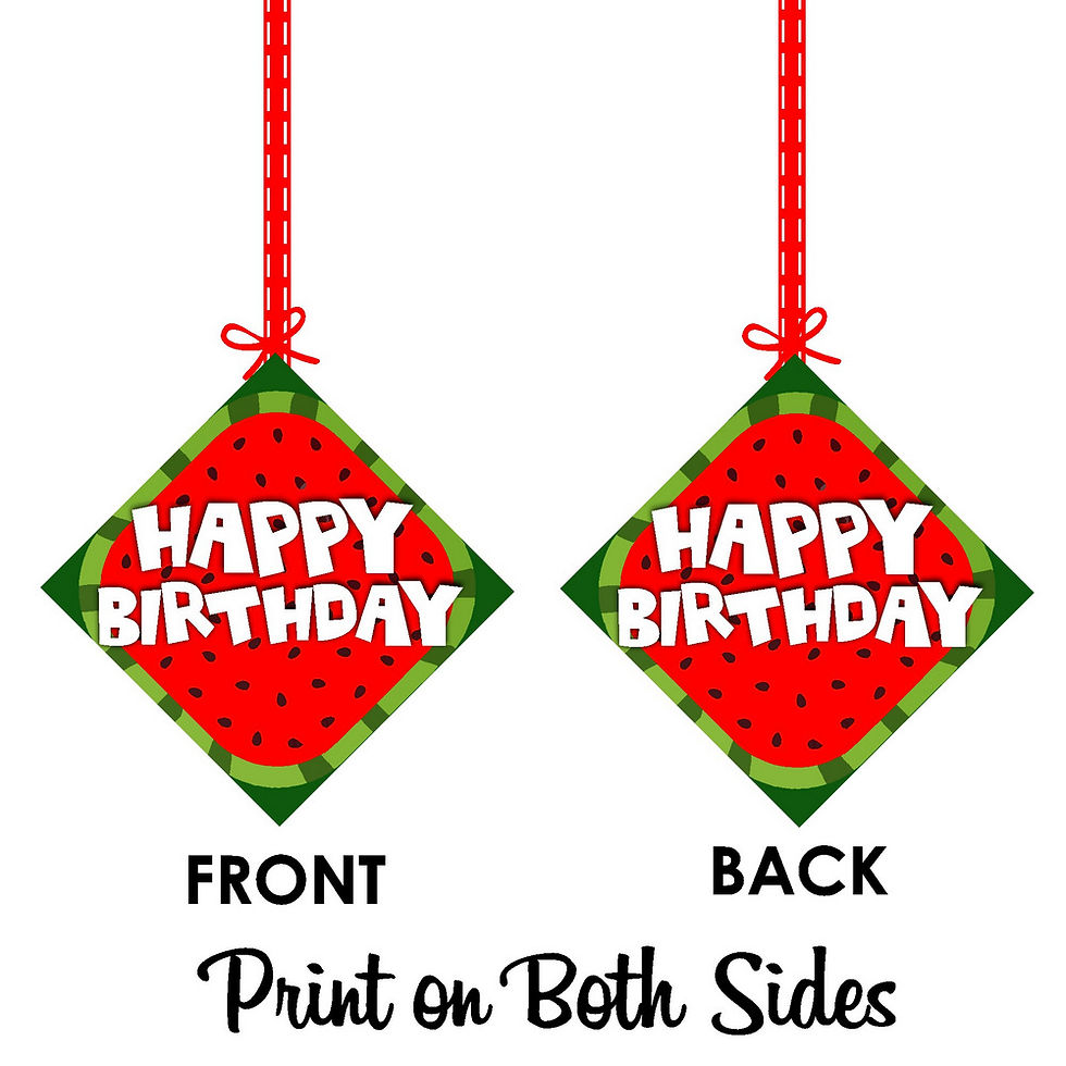 Thumbnail: Watermelon Theme Ceiling Hangings Birthday Cutout for Party - Pack of 12