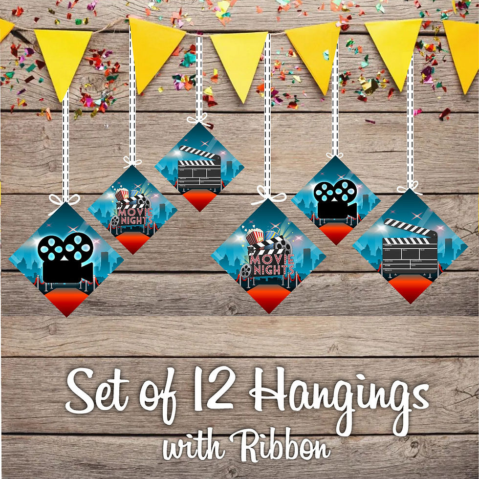 Thumbnail: Movies Theme Ceiling Hangings Birthday Cutout for Party - Pack of 12