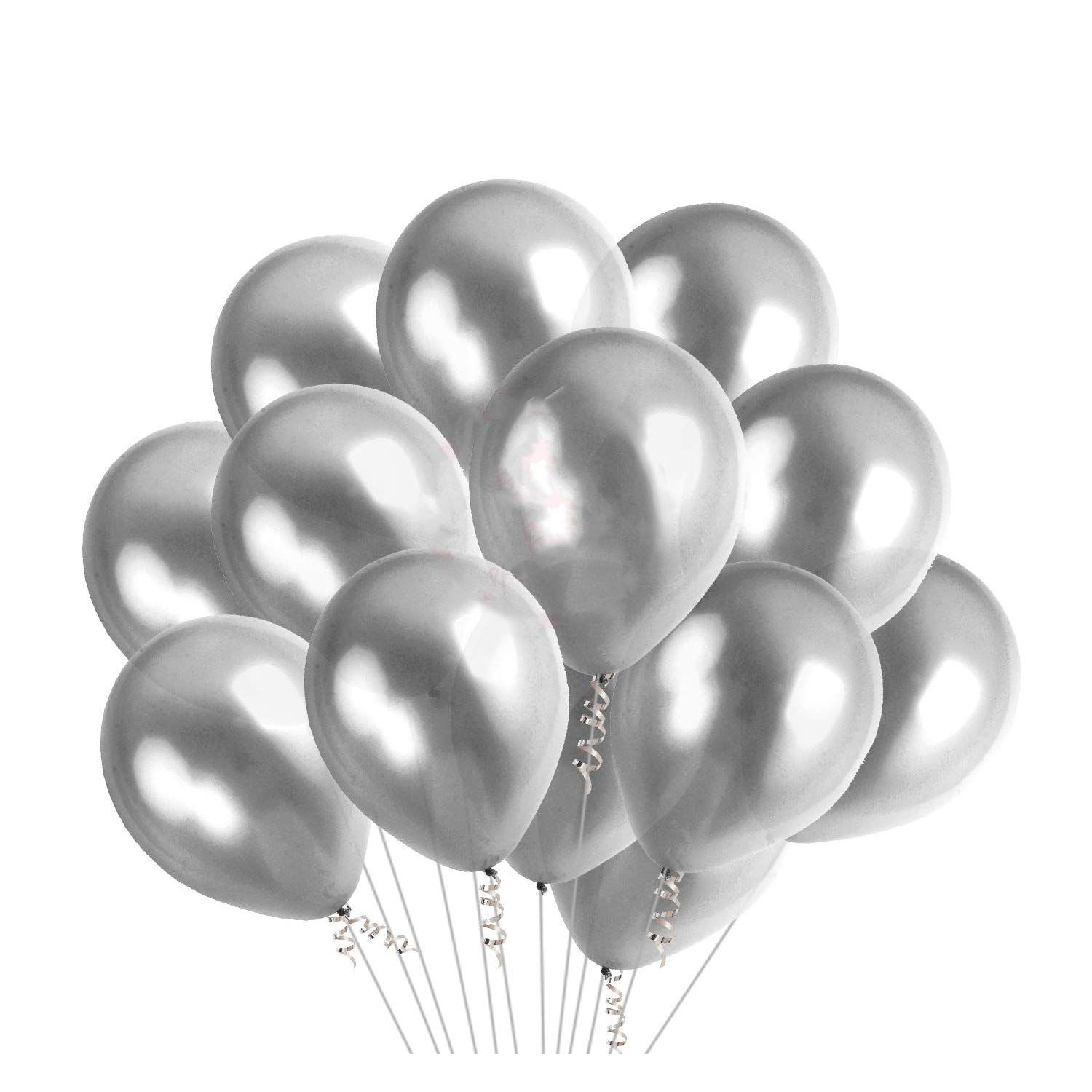 Silver Metallic Balloons - Pack of 25