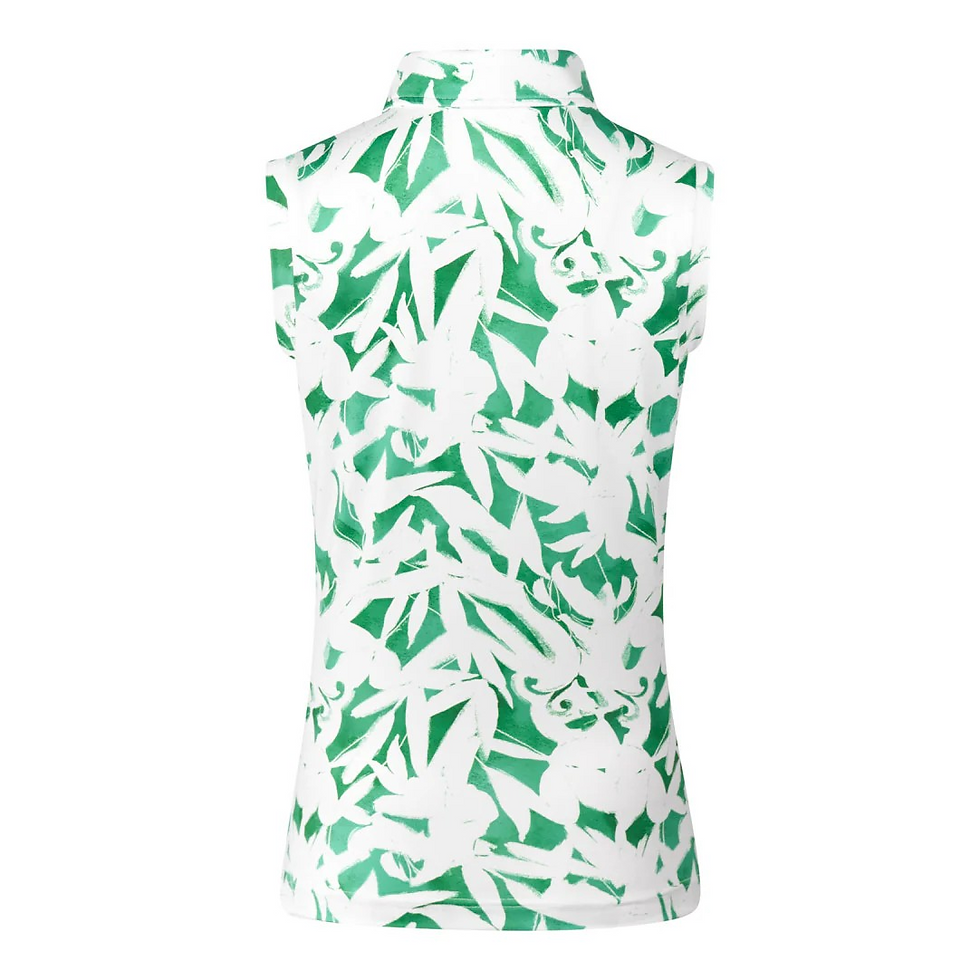 Thumbnail: Pure Golf Amity Ladies Golf Sleeveless Polo Shirt - Wild Peony Emerald