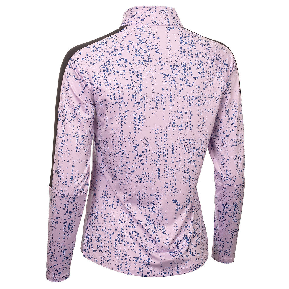 Thumbnail: Calvin Klein Pebble Quarter Zip Ladies Long Sleeve Golf Top Lilac