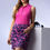 Thumbnail: Glenmuir Emeli Ladies Lightweight Stretch Golf Skort Navy/Hot Pink Tropical