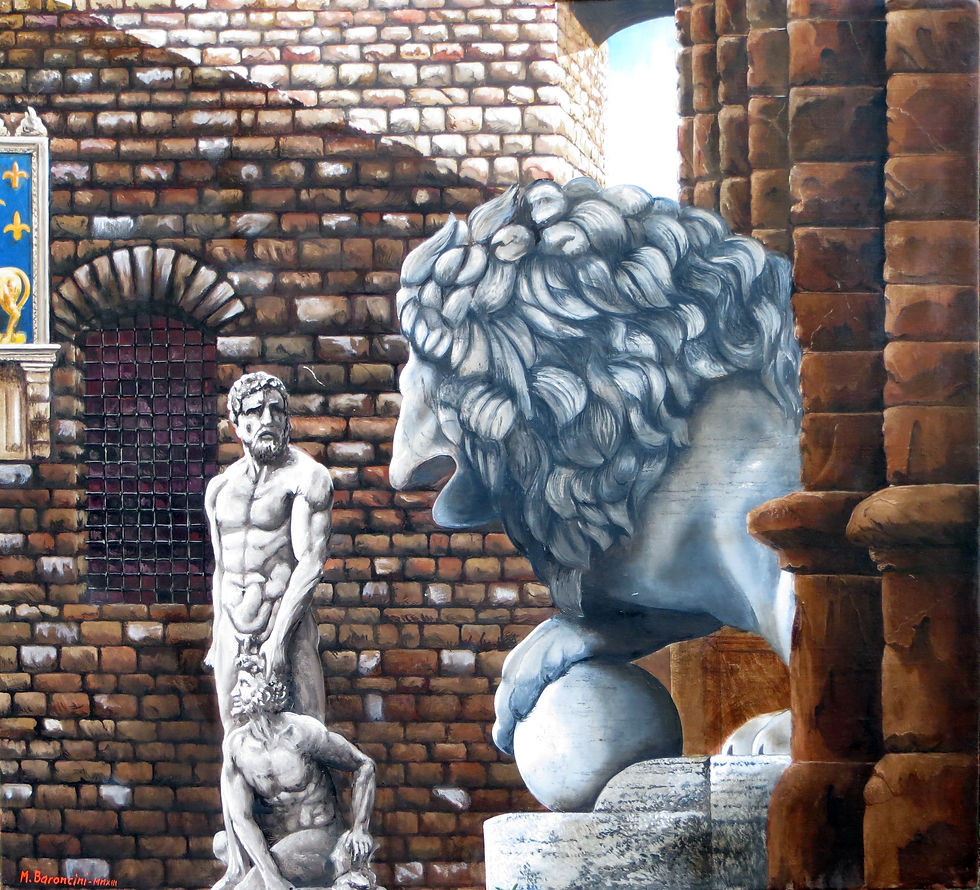 PUNTI DI VISTA...IN PIAZZA DELLA SIGNORIA olio su legno telato - Ottobre 2013