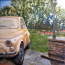 TI RICORDI GLI ANNI 70? olio su legno telato cm