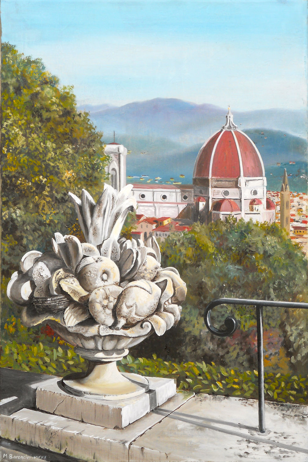 TERRAZZO CON VISTA (giardino Bardini) olio su tela cm.40x60 2012   DSCN2251