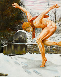 ECCO L'INVERNO olio su legno telato cm. 81x103DSCN2135