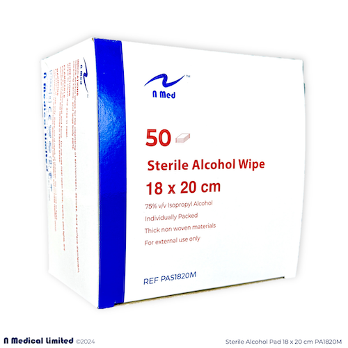 Thumbnail: N Med Sterile Alcohol Wipe Towel 消毒酒精濕紙巾 18x20cm | LCH 聯昌行 | HK 香港 Macau 澳門 Singapore