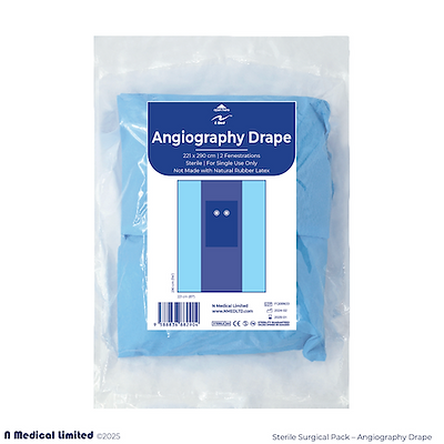 Angiography Surgical Drape (2 Fenestrations), Sterile